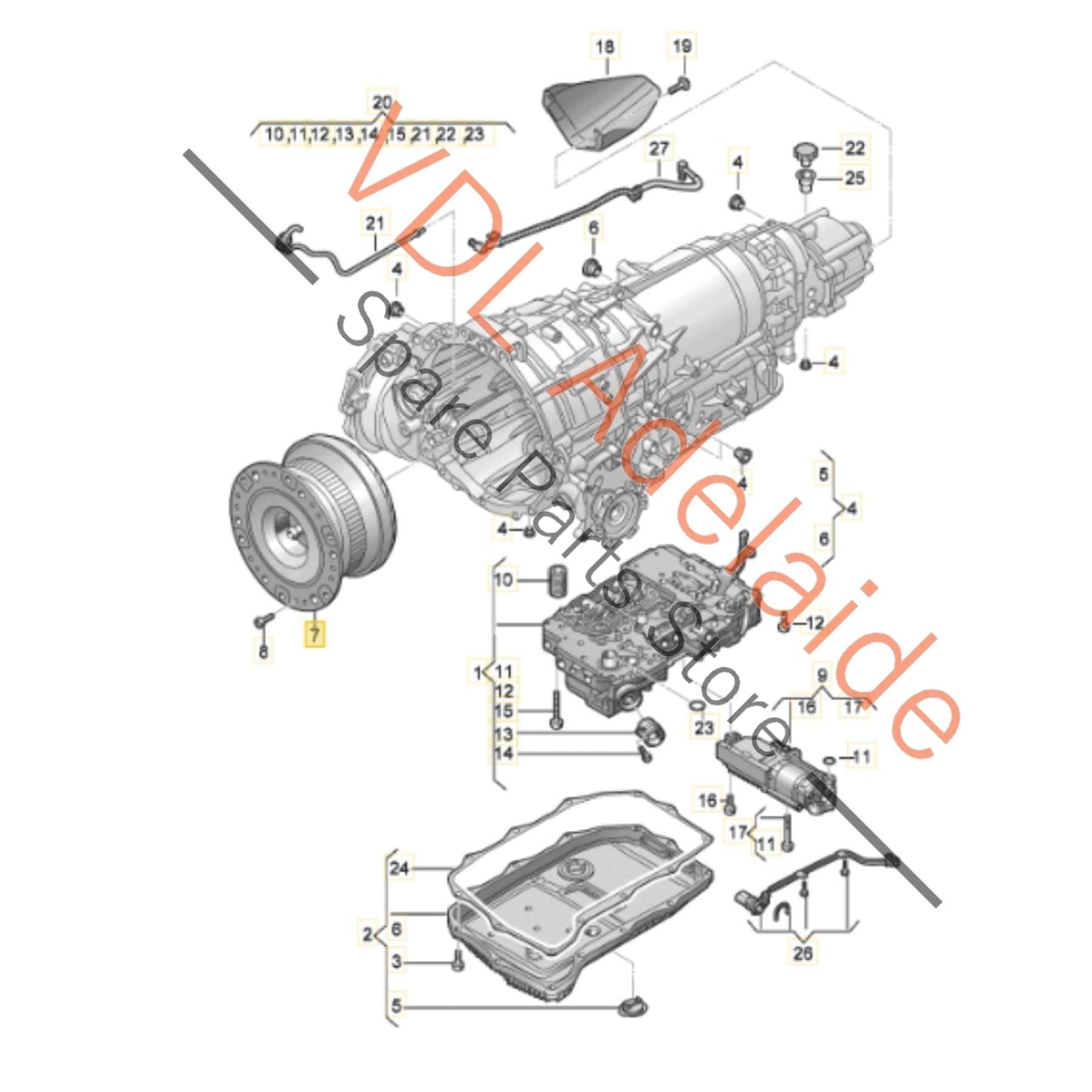 0D6323571C    Audi RS6 RS7 0D7 Torque Converter for Transmission Gearbox 0D6323571C
