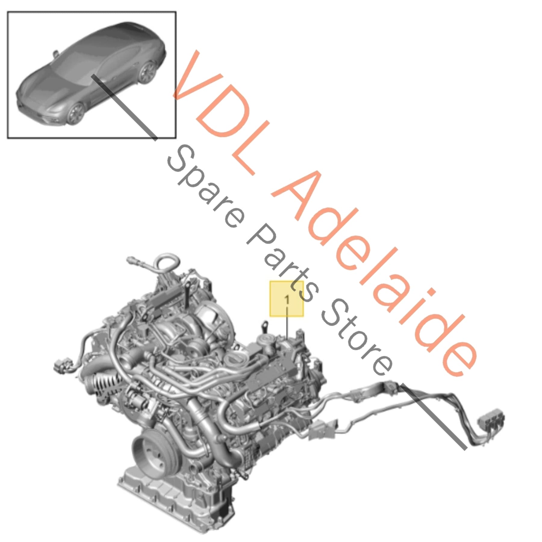 9A710002204 PAC100031    Porsche Panamera 2.9 V6 DGP DGPA Engine 243kw Complete drop-out Motor with Wiring & Turbos etc