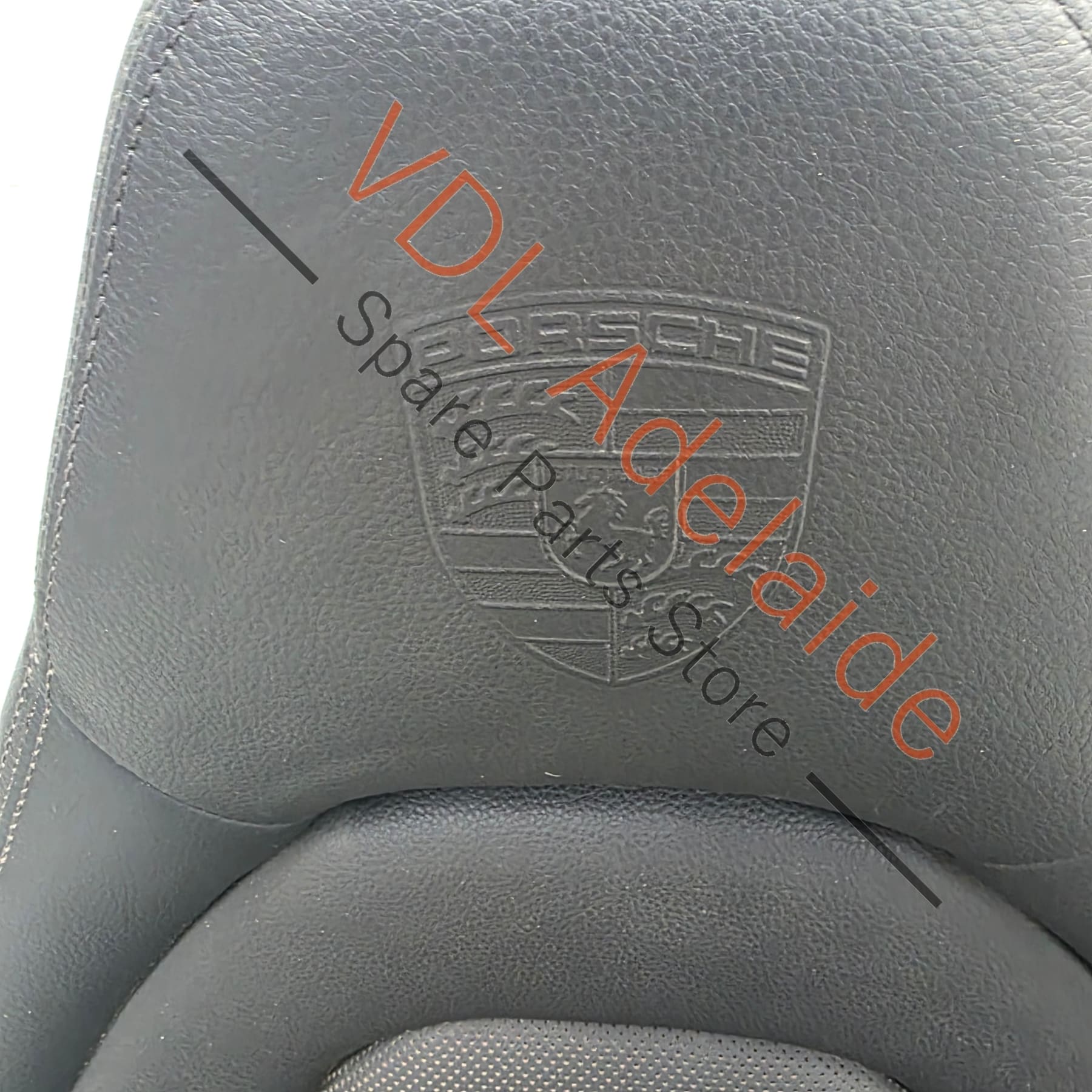 971881806FBGDB     Porsche Panamera Front Right Seat with Crest Logo Emblem in Headrest 971881806FB GDB