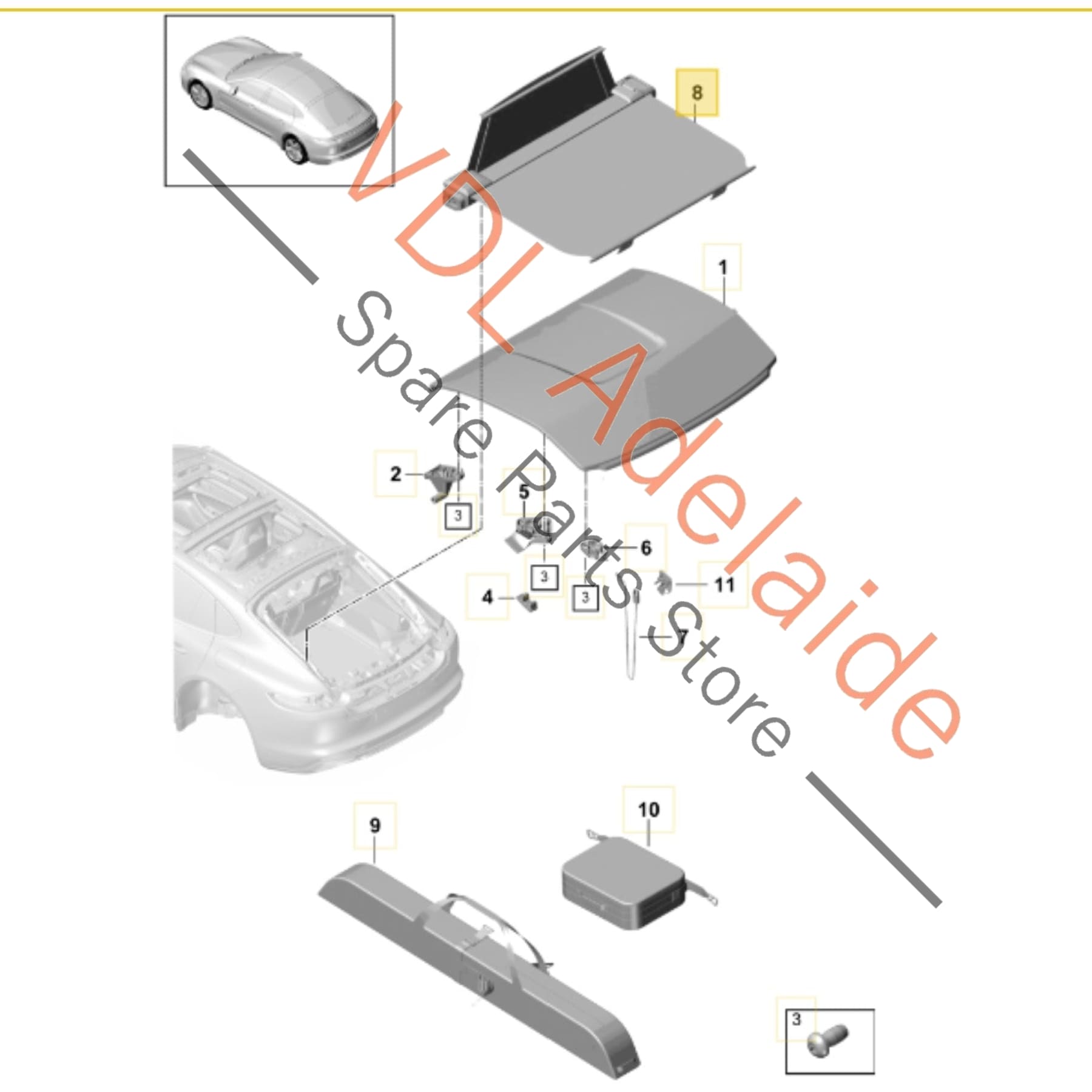 974861957C5Q0 974861957C    Porsche Panamera 971 Luggage Cargo Blind Cover 974861957C 5Q0