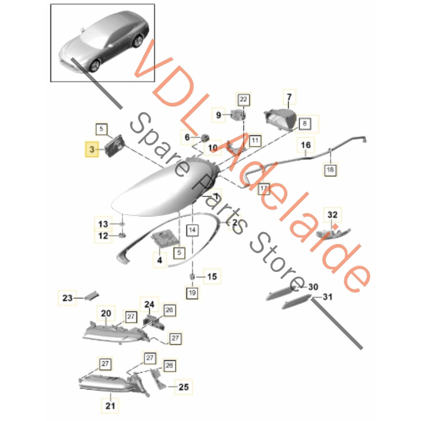 9A790739900 4M0907399A    Porsche Panamera 971 PDLS Headlight Control Module 9A790739900 4M0907399A