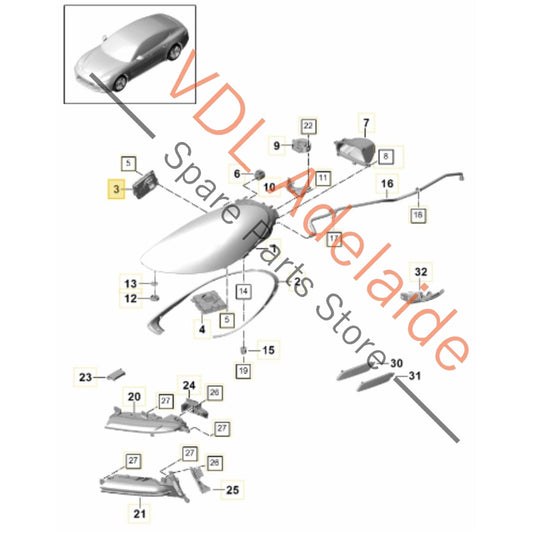 9A790739900 4M0907399A    Porsche Panamera 971 PDLS Headlight Control Module 9A790739900 4M0907399A