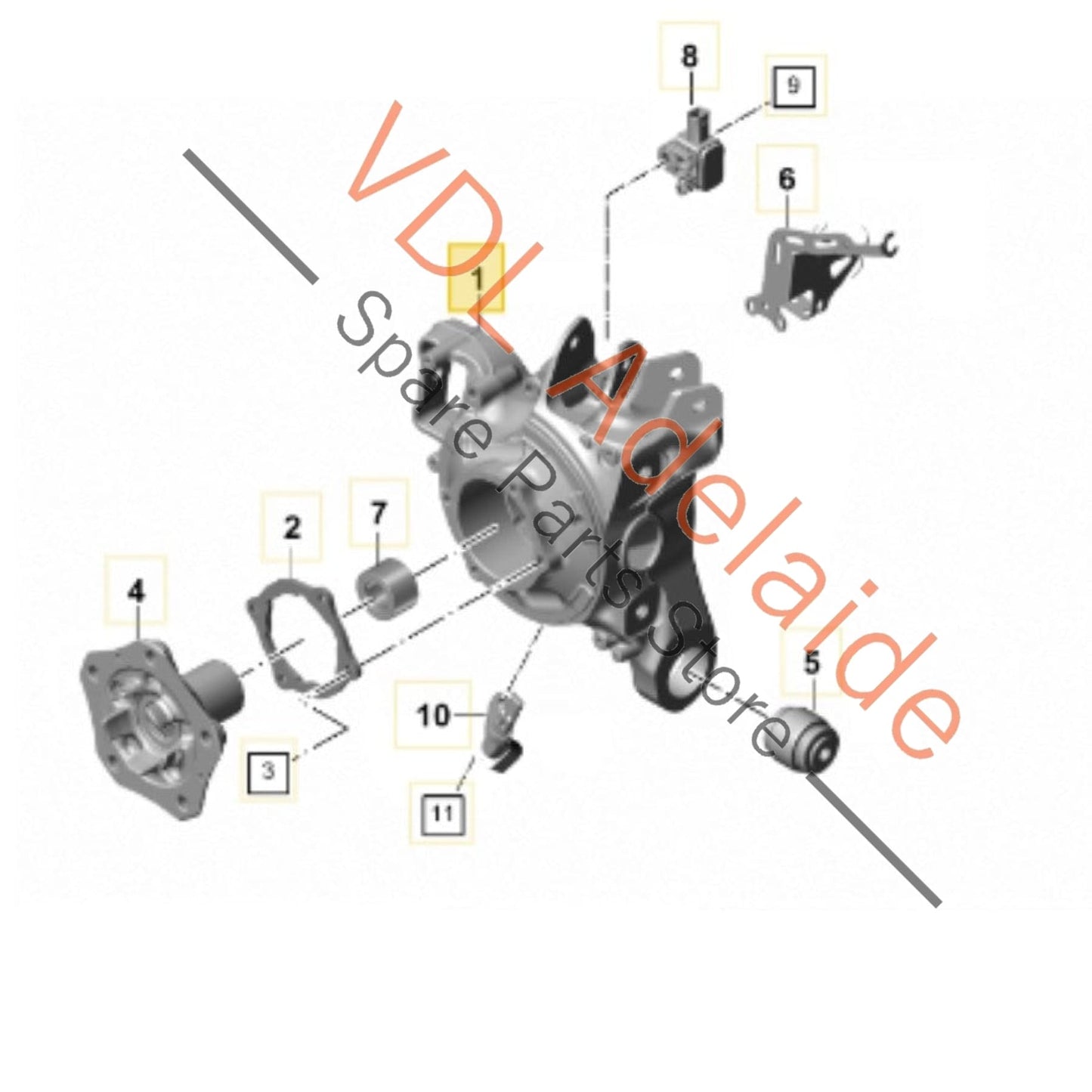 971505435F     Porsche Panamera 971 Rear Left Wheel Bearing  Hub Knuckle 971505435F