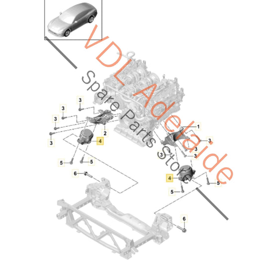 971199383A 9A719938310    Porsche Panamera 971 Pair of Engine Mounts 971199383A 9A719938310