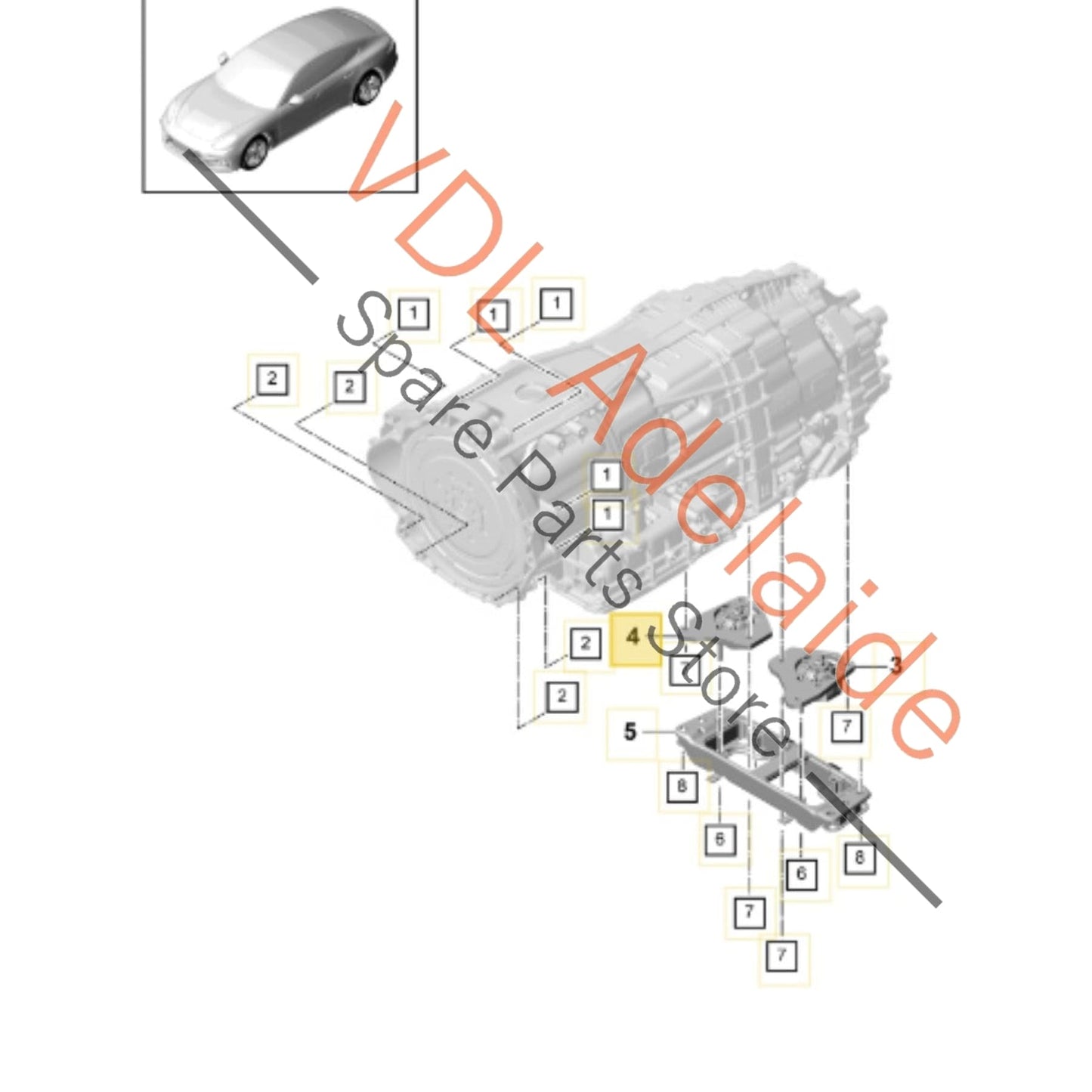 
9A739915103 9A739915104 9A739915203 9A739915204  Porsche Panamera 971 Pair of Gearbox Mounts 9A739915104 971399151D