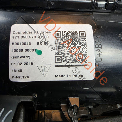 971858570D     Porsche Panamera 971 Centre Console Pop up Drinks Cup Holder Large Rear 971858570D