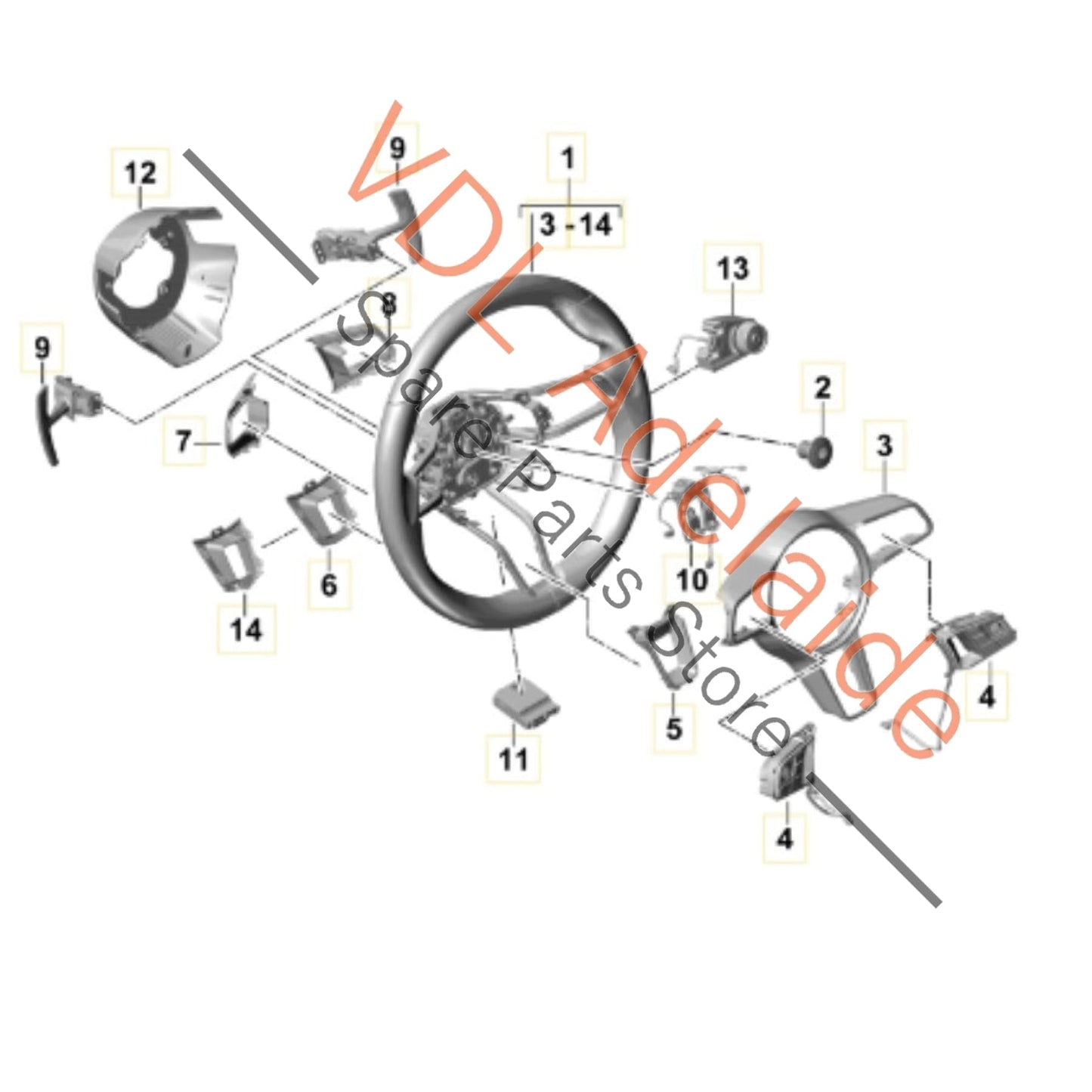 971419091SFA34 971959256G 95B419732BGT8 971998540GT8  Porsche PSRB Sport Mode Chrono Multifunction Black Steering Wheel w PDK Paddles 971419091DH 971419091SF A34