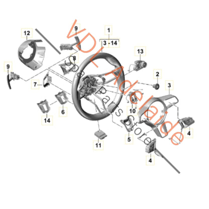 971419091SFA34 971959256G 95B419732BGT8 971998540GT8  Porsche PSRB Sport Mode Chrono Multifunction Black Steering Wheel w PDK Paddles 971419091DH 971419091SF A34