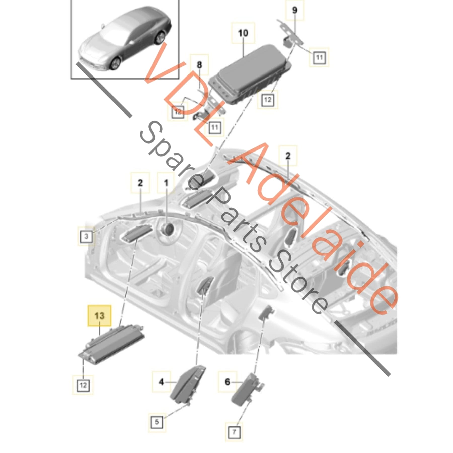 971880841     Porsche Panamera 971 Knee Airbag 971880841