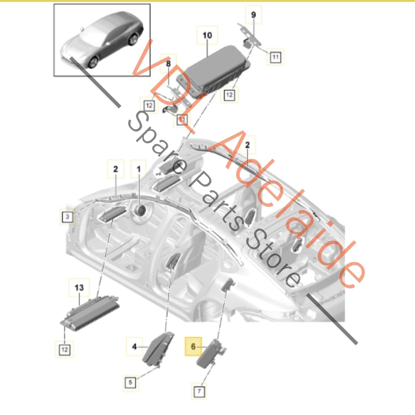 971880442A     Porsche Panamera 971 Right Side Rear Airbag 971880442A