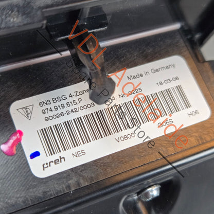 974919615P 974919615K6N3    Porsche Panamera Rear Air Conditoning Control Panel Switch 974919615P 6N3