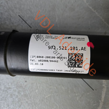 976521101A 971521101AE 971521101AL 971521101AS Porsche Panamera 971 Propeller Cardan Shaft 976521101A