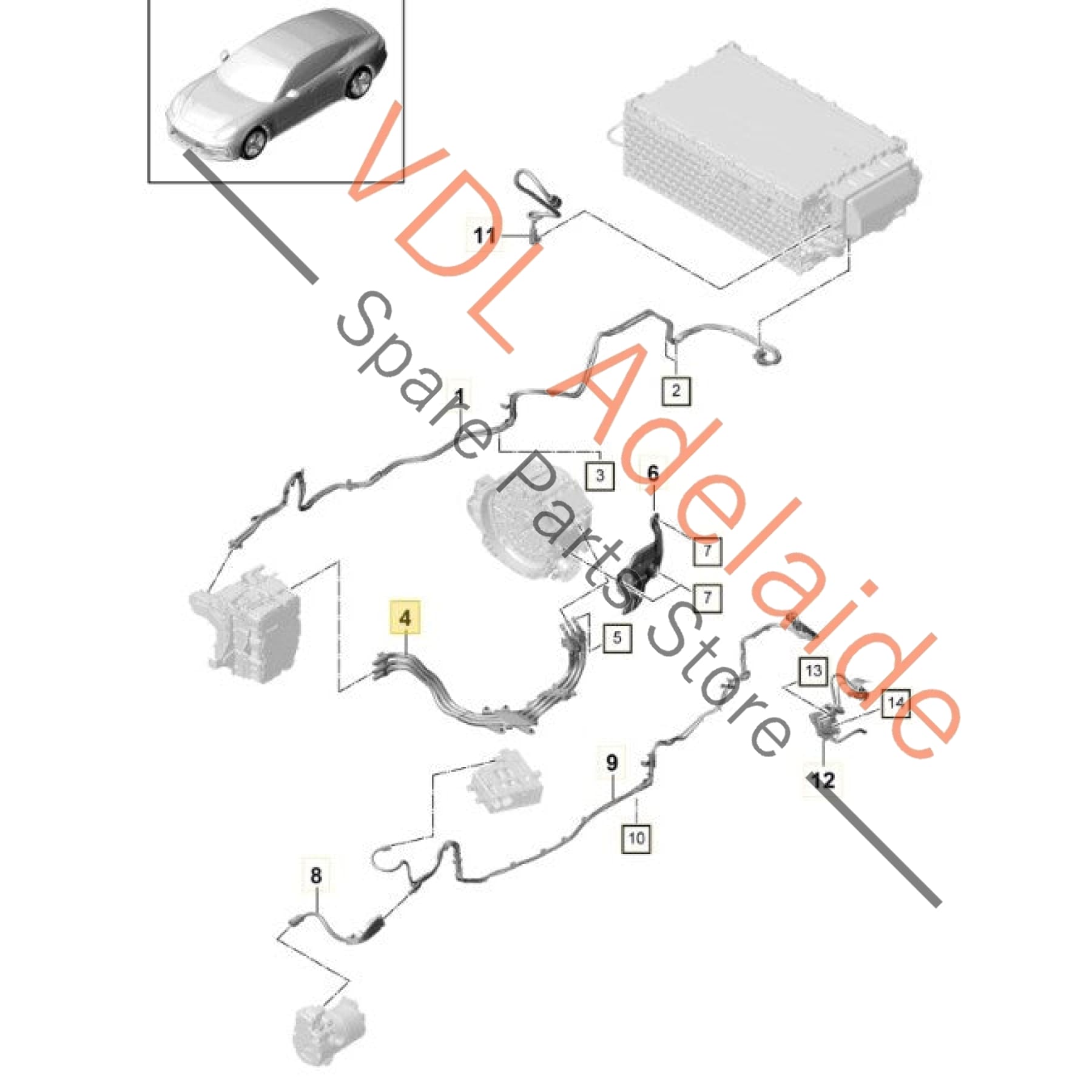 971971013A 971971013G   Porsche Hybrid Drive Motor HV Leads Wiring Cables 971971013A 971971013G