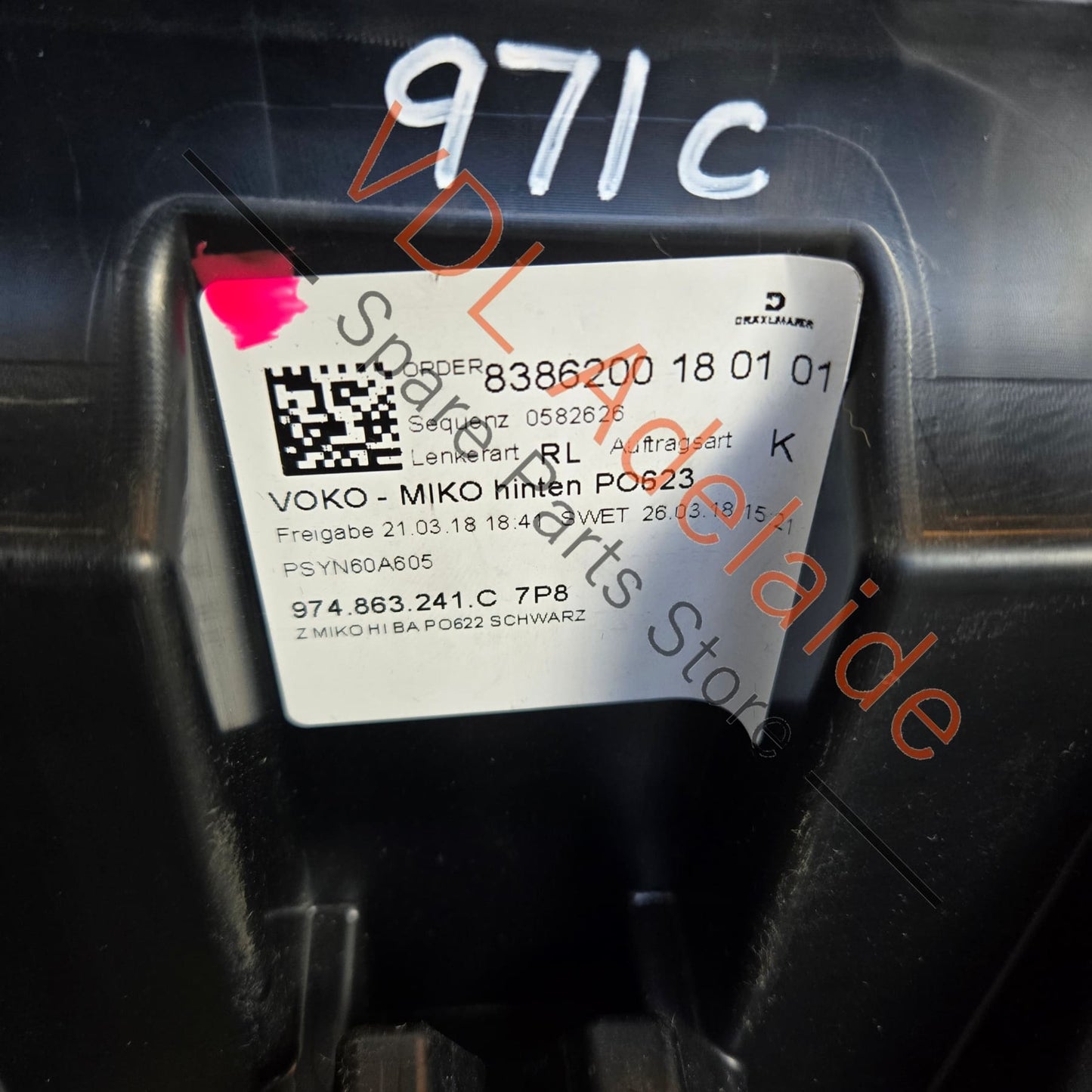 974863241C 974863241F7P8   Porsche Panamera 971 Rear Centre Console Trim 974863241F 7P8