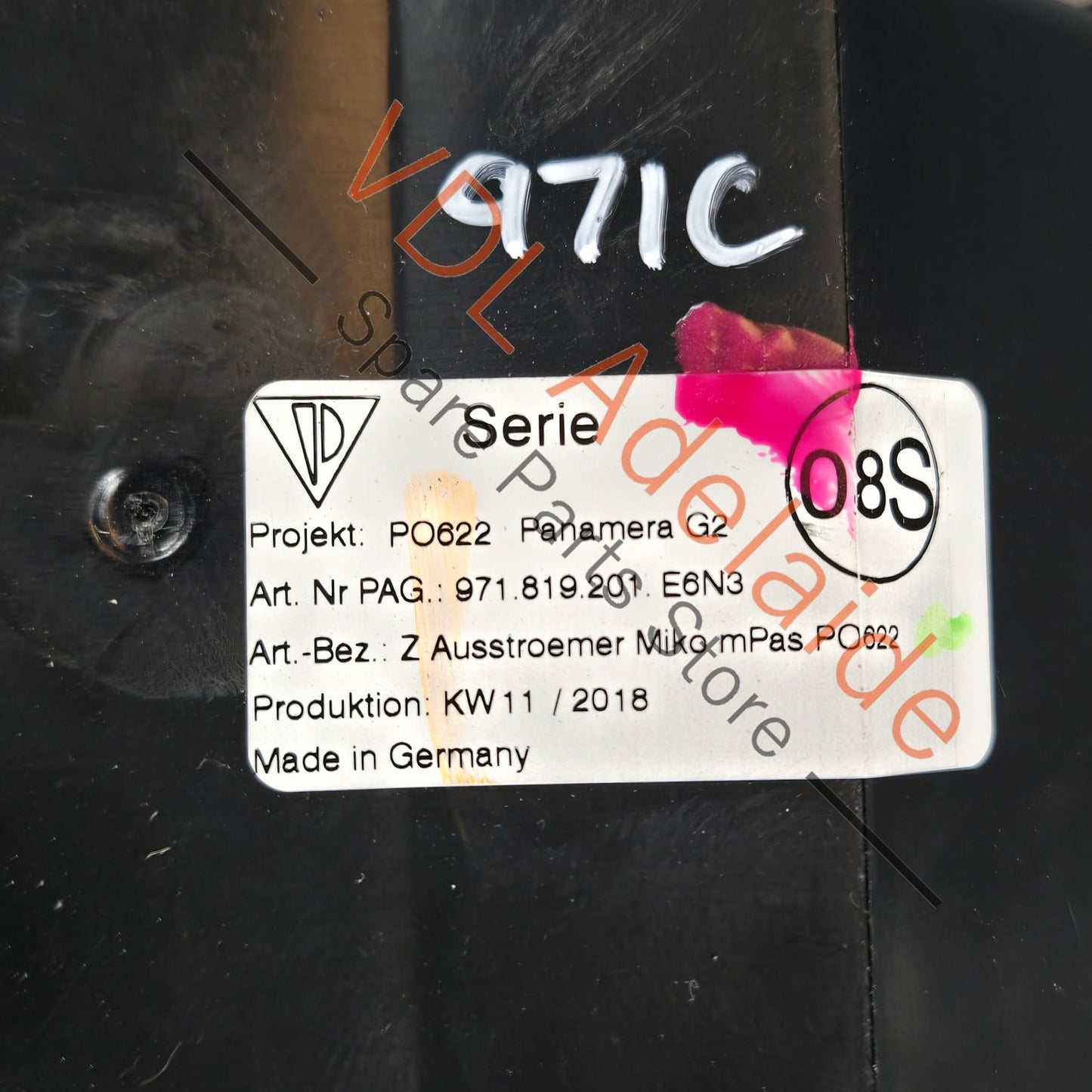 971819201E 971819201E6N3   Porsche Panamera 971 Rear Passenger Air Vent 971819201E 6N3