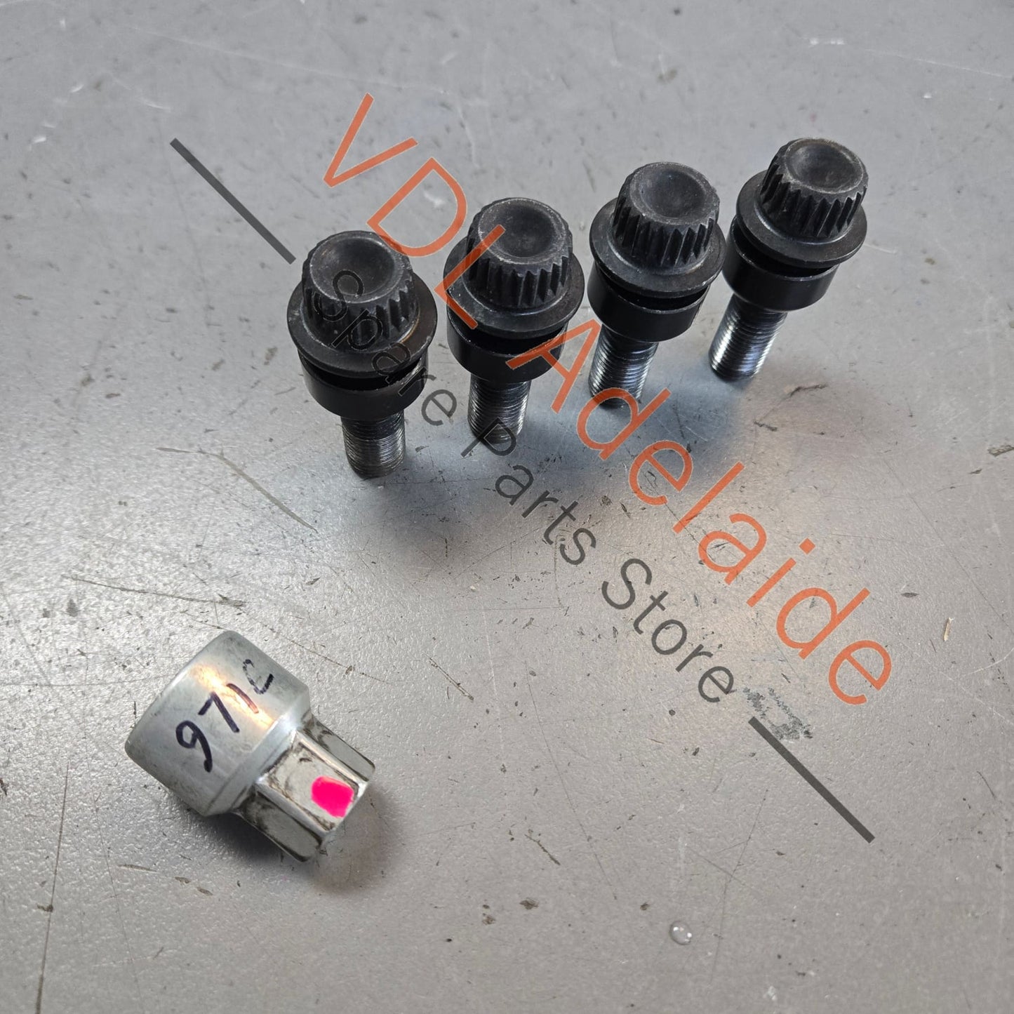 971698030B    Porsche Audi VW Wheel Bolt Lock Nut Set 49mm Anti Theft 971698030B With Key