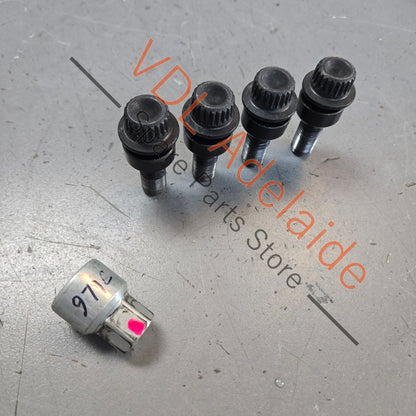 971698030B    Porsche Audi VW Wheel Bolt Lock Nut Set 49mm Anti Theft 971698030B With Key