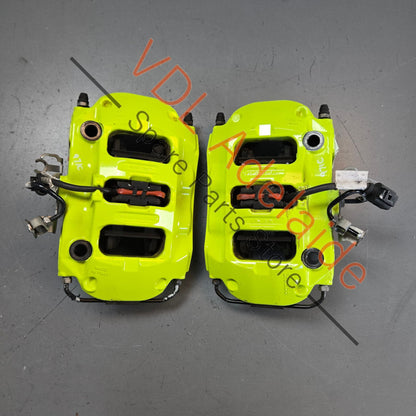 971615423AG 971615424AG   Porsche 4 Piston Brembo Rear Brake Caliper Set Acid Green Suit 365mm rotor 19in