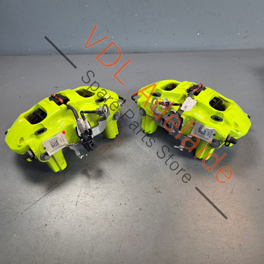 971615423AG 971615424AG   Porsche 4 Piston Brembo Rear Brake Caliper Set Acid Green Suit 365mm rotor 19in
