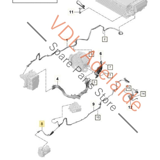 971971012E 971971012A   Porsche Panamera 971 e-Hybrid HV Hybrid Air Conditioner Wiring Cable 9719710012E