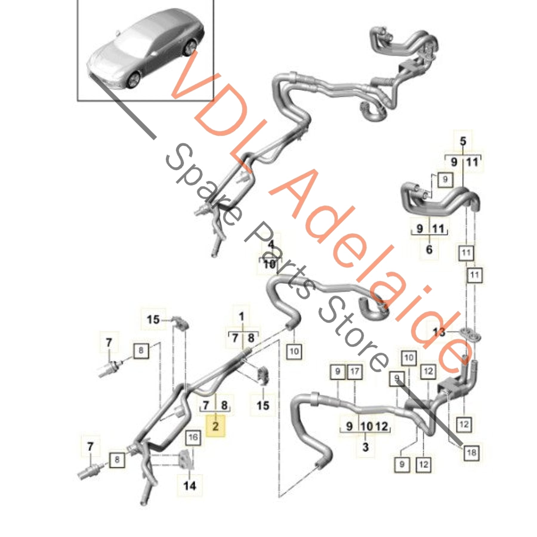 971820442A   Porsche Panamera 971 Coolant / Refrigerant Pipe Hose 971820442A