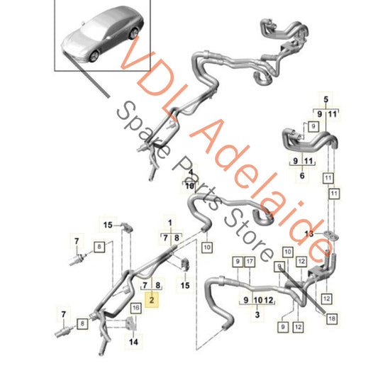 971820442A   Porsche Panamera 971 Coolant / Refrigerant Pipe Hose 971820442A