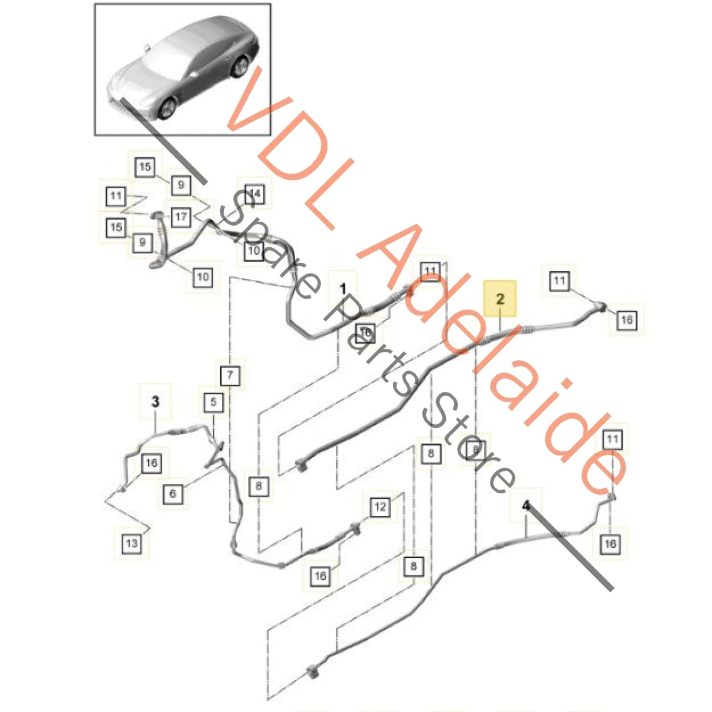 971121084E   Porsche Panamera 971 Coolant Pipe 971121084E
