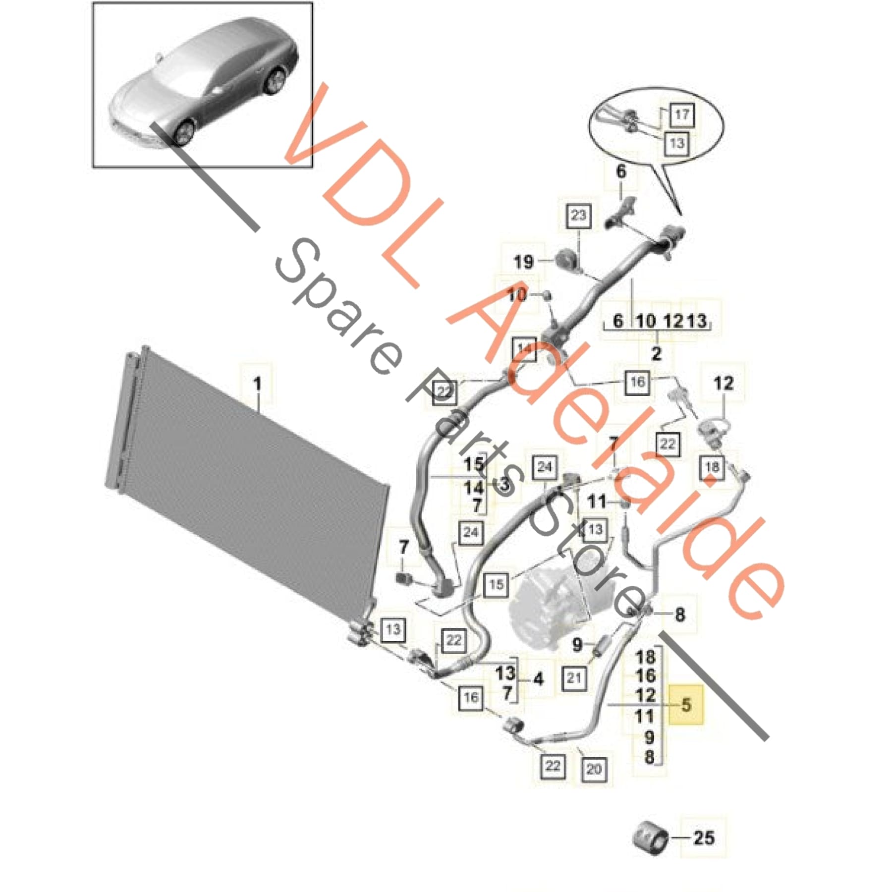971260757C   Porsche Panamera 971 Refrigerant Gas AC Pipe 971260757C