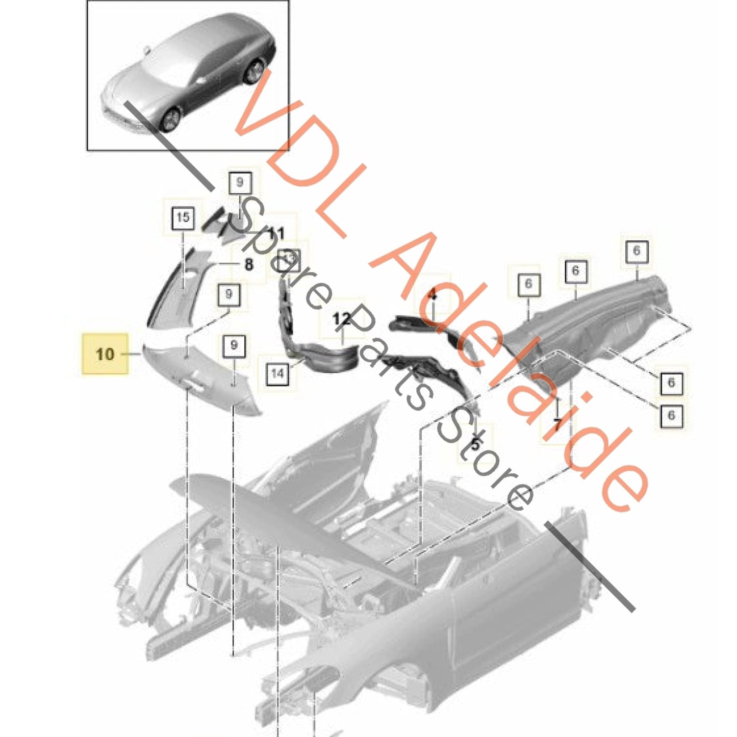 971805806HOK1 971805806  Porsche Panamera 971 Front Bumper Engine Radiator Cover Panel Trim 971805806H OK1