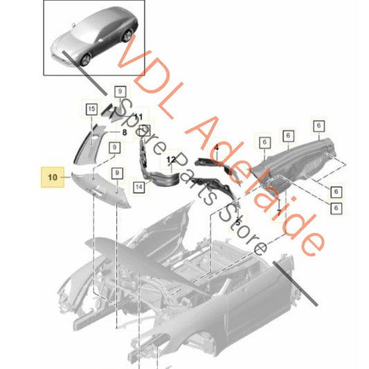 971805806HOK1 971805806  Porsche Panamera 971 Front Bumper Engine Radiator Cover Panel Trim 971805806H OK1