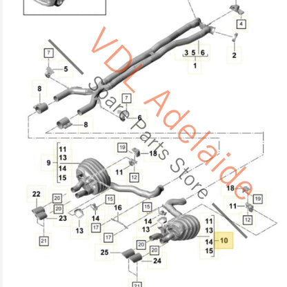 971253608 971253608AY  Porsche Panamera 971 Rear Right Muffler 971253608AY 971253608