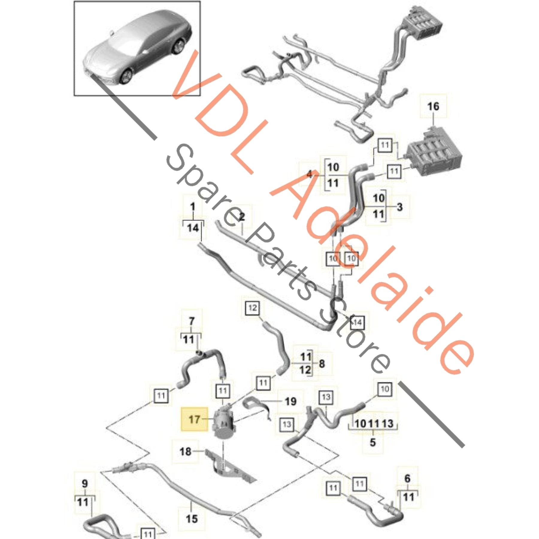 PAC965567A 80A965567  Porsche Audi VW Auxiliary Electric Water Pump 80A965567 PAC965567A