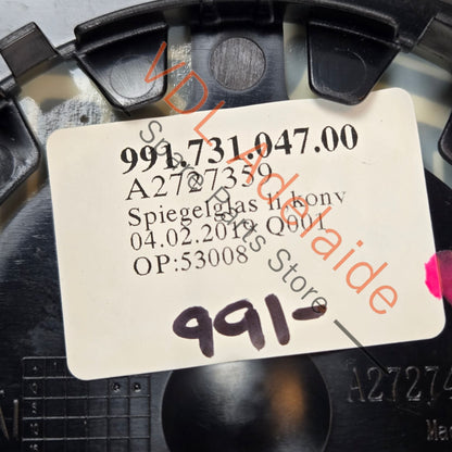 99173104700     Left Door mirror glass Porsche 991.1 991.2 RHD 99173104700 Convex