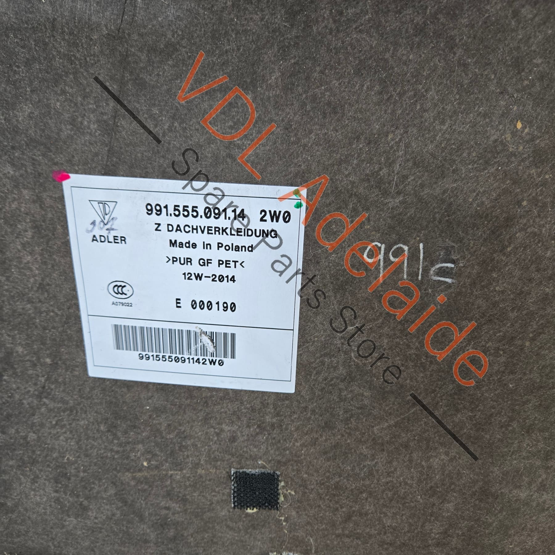 99155509126 99155509114    Porsche 911 991 Alcantara Roof Liner Lining 99155509126 99155509114 Genuine OEM