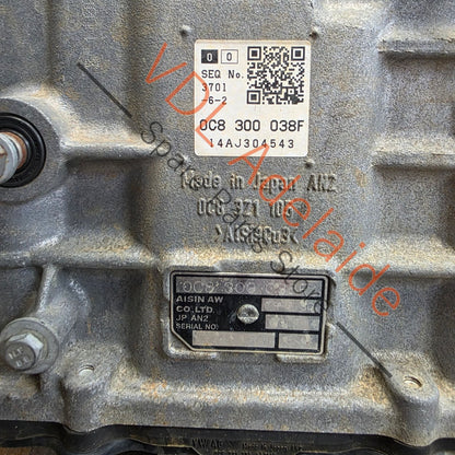 0C8300038F     VW Volkswagen Touareg 7P 2011-2018 Gearbox Automatic Auto Transmission NXK 0C8300038F TR81SD