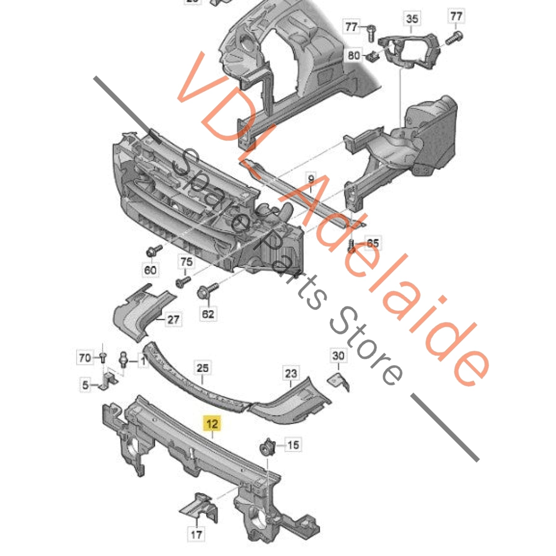 7P6805594C     VW Touareg 7P Radiator Support Panel Bracket 7P6805594C