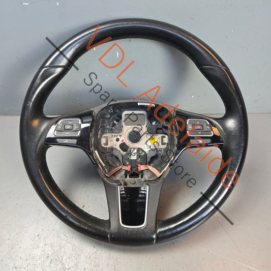 7P6419091NGB   VW Touareg 7P Steering Wheel Black Leather 7P6419091 NGB Including switches 155xxxkm