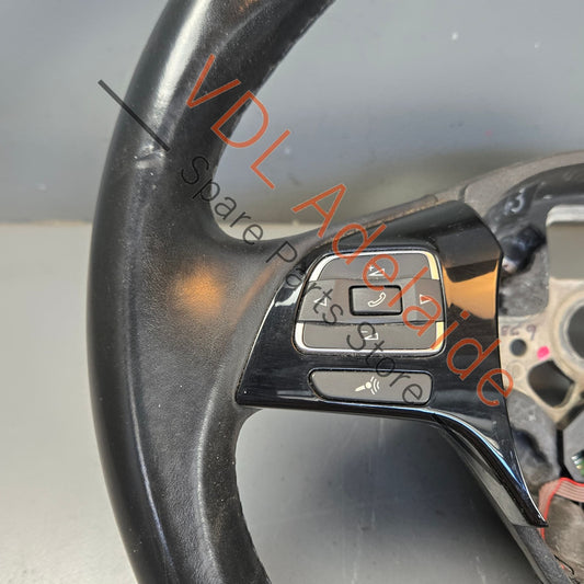 7P6419091NGB   VW Touareg 7P Steering Wheel Black Leather 7P6419091 NGB Including switches 155xxxkm