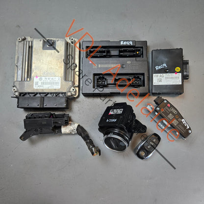 7P0907401F   VW Touareg 7P CRCA V6 ECU & Key Set incl Steering Lock & BCM2 7P0907401F 7P1907401D 7P6907530J 4H0907064EM