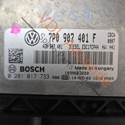 7P0907401F   VW Touareg 7P CRCA V6 ECU & Key Set incl Steering Lock & BCM2 7P0907401F 7P1907401D 7P6907530J 4H0907064EM