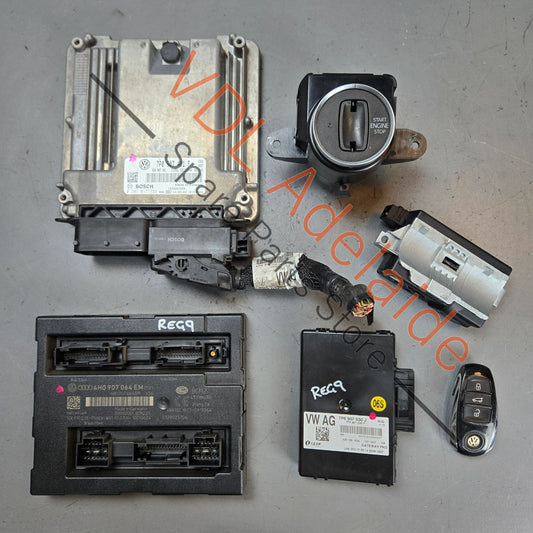 7P0907401F   VW Touareg 7P CRCA V6 ECU & Key Set incl Steering Lock & BCM2 7P0907401F 7P1907401D 7P6907530J 4H0907064EM