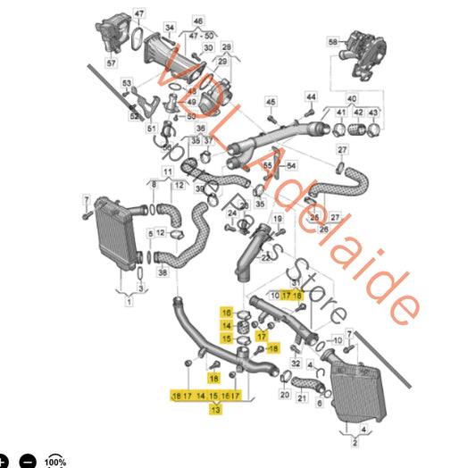 7P0145792   VW Touareg 7P V6 CRCA Engine Inlet Pipe 7P0145792