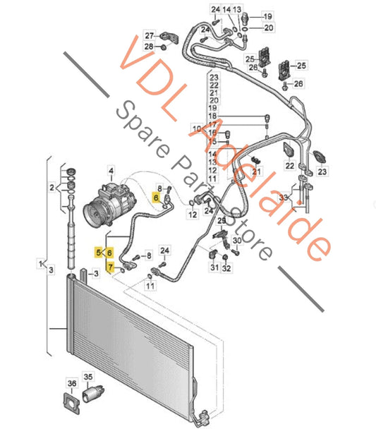 7P0820721D   VW Touareg 7P AC Refrigerant Hose Pipe 7P0820721D