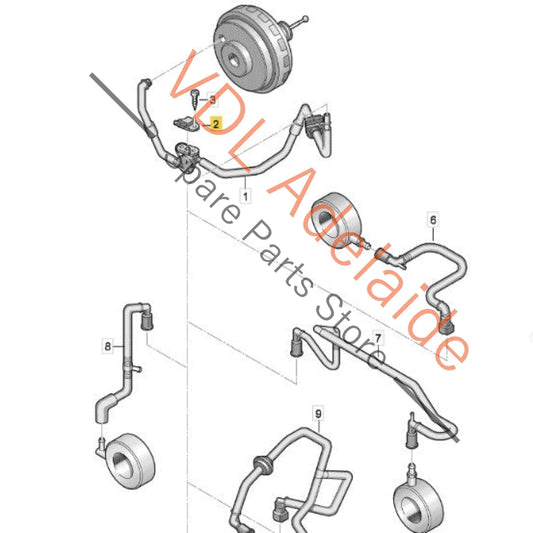 7P0611932AG 03C906051F 036906051G VW Touareg Porsche Cayenne Brake Vacuum Hose with Sensor 7P0611932AG 03C906051F 036906051G