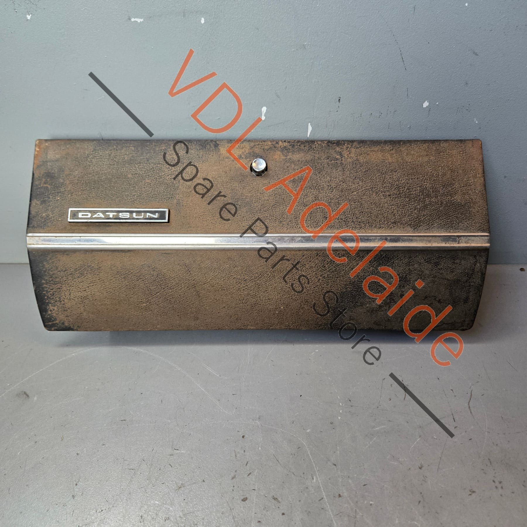 Datsun 1600 510 1968 Steel Glovebox Lid complete with button, button stuck