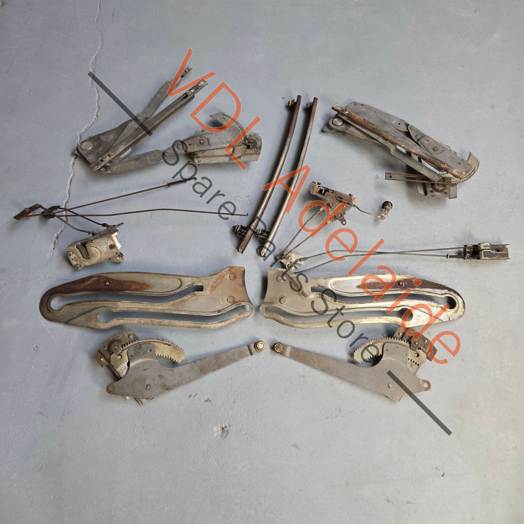 Datsun C110 240K GT Coupe Set of Window Winder and Door Lock Mechanisms