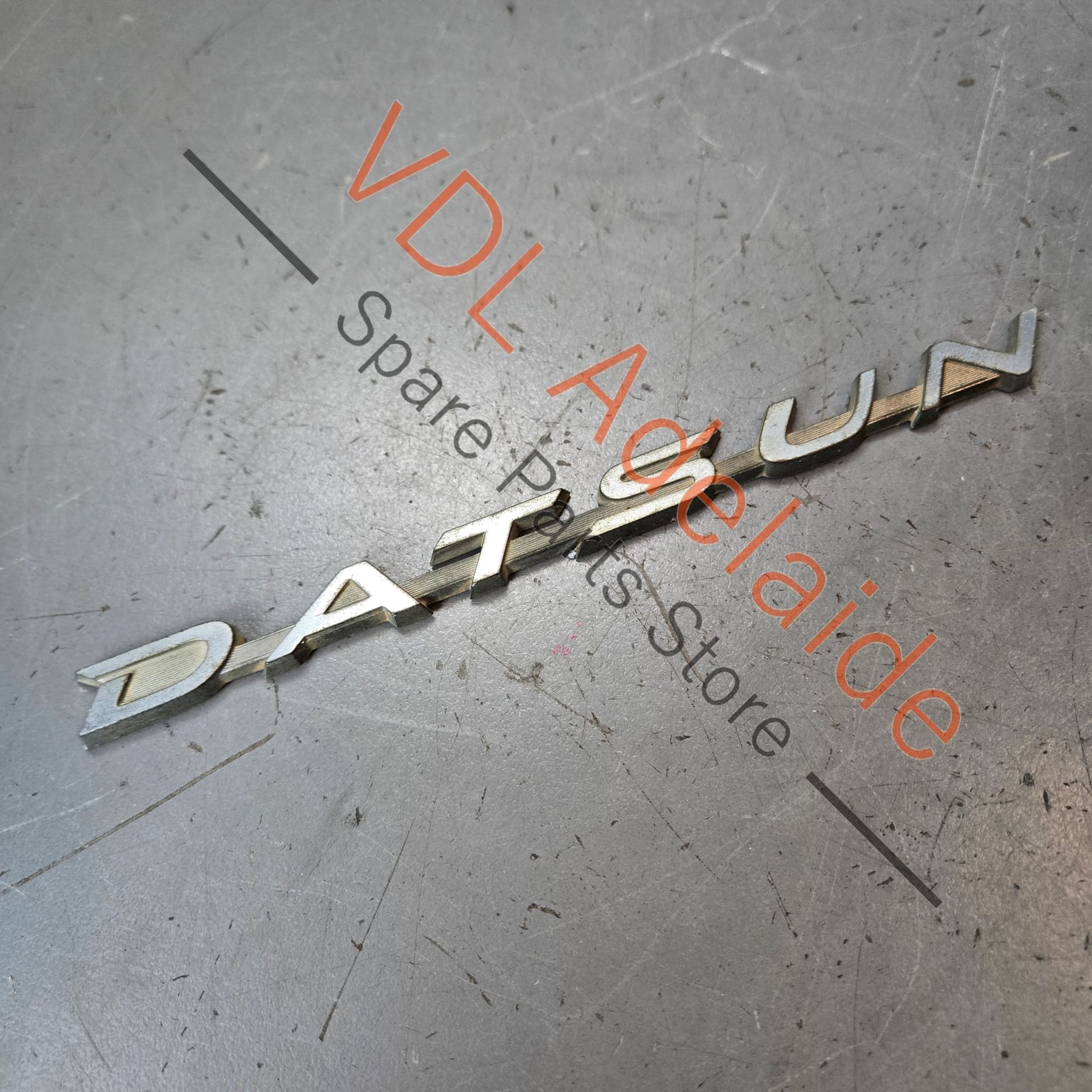 Datsun 1600 510 Rear Trunk Boot Lid Panel Badge Emblem Genuine Chrome #01