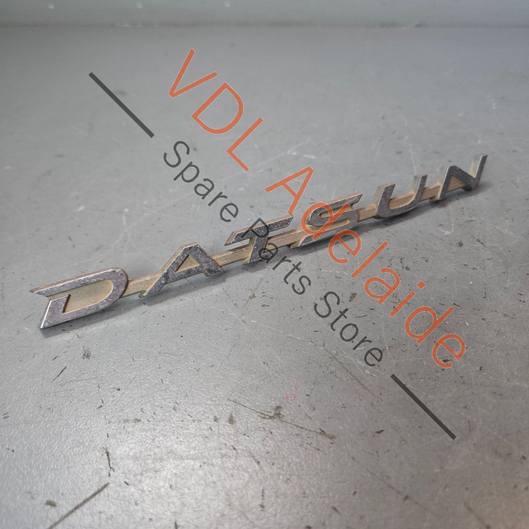 Datsun 1600 510 Rear Trunk Boot Lid Panel Badge Emblem Genuine Chrome #03