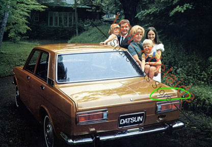 Datsun 1600 510 Rear Trunk Boot Lid Panel Badge Emblem Genuine Chrome #03