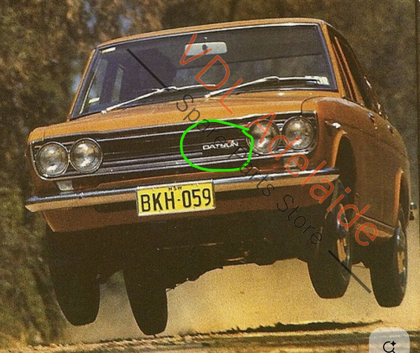 Datsun 1600 510 Front Radiator Grille Badge Emblem Genuine Chrome